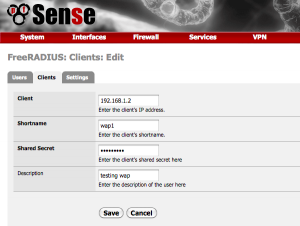 pfsense radius client