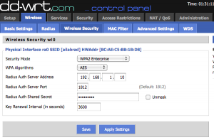 dd-wrt wireless security tab