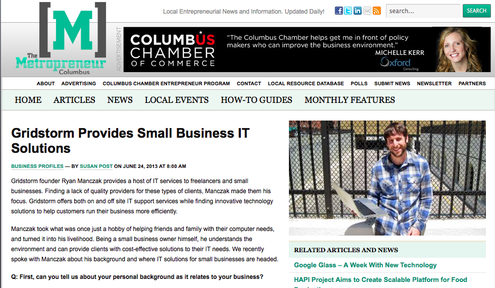 Gridstorm Featured on the Metropreneur